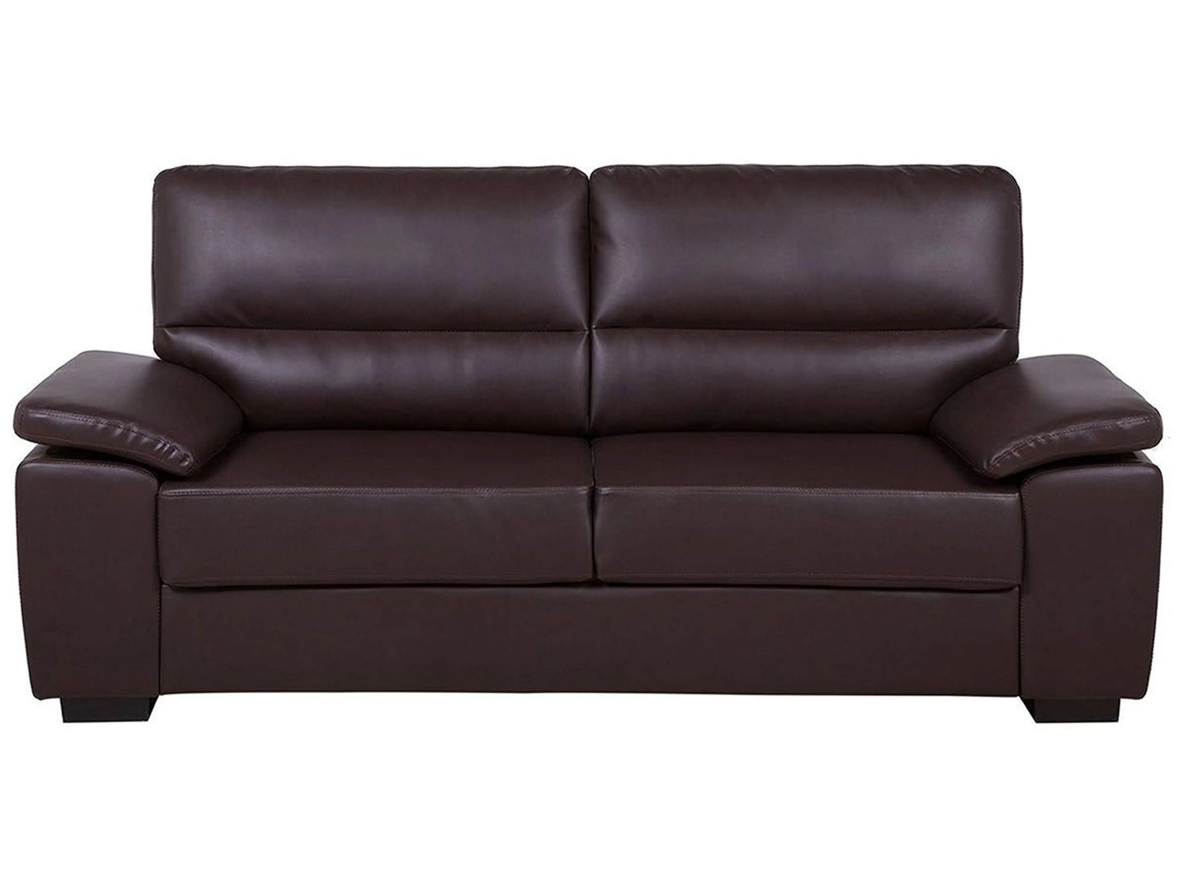 Sofa 2 Seater VOGAR Faux Leather Dark Brown