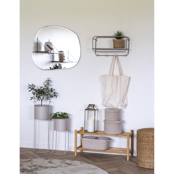 WIESZAK/PÓŁKA Feira 45x15x25 cm szara METALOWA zaokrąglona