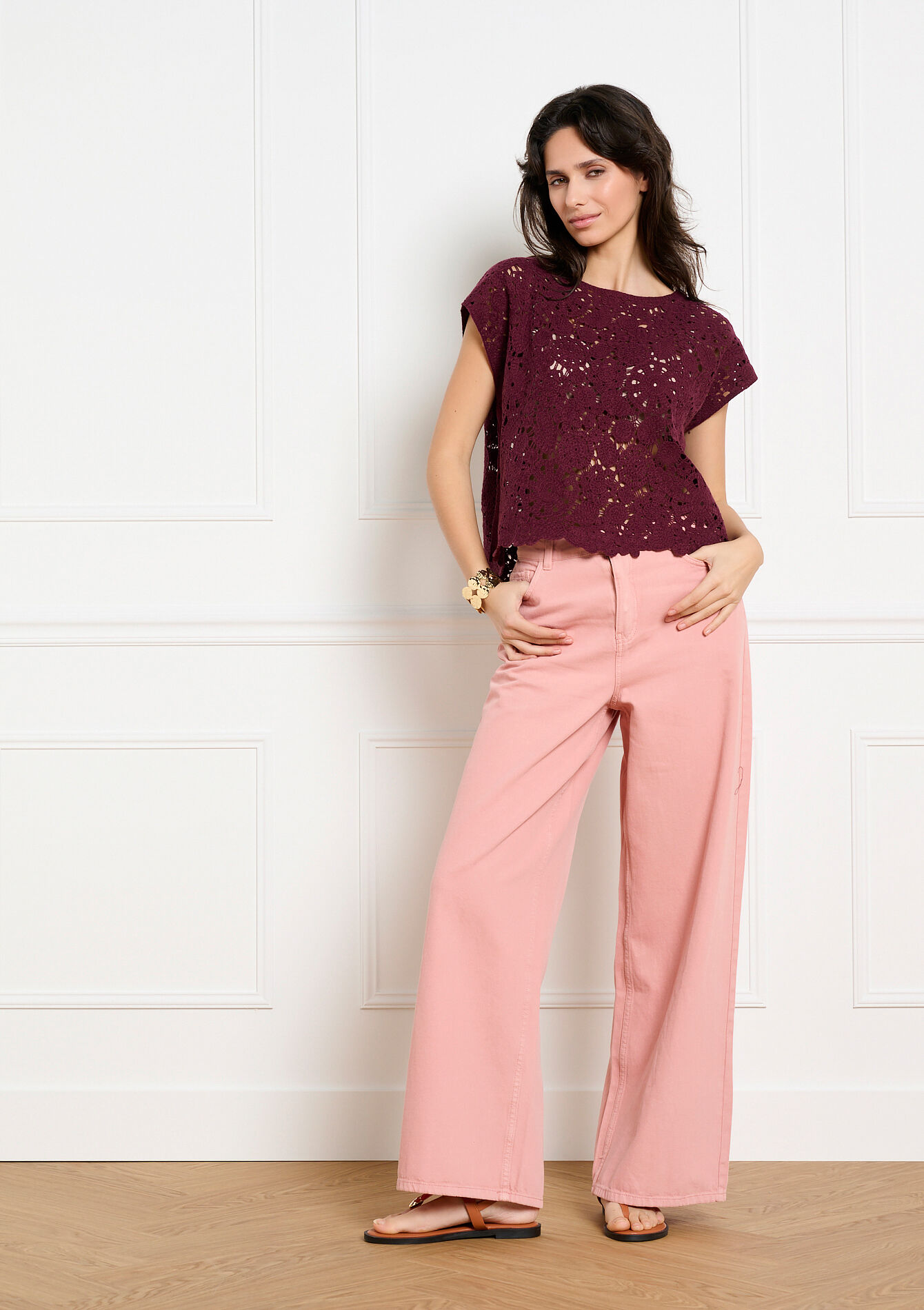 Mouwloze crochet top