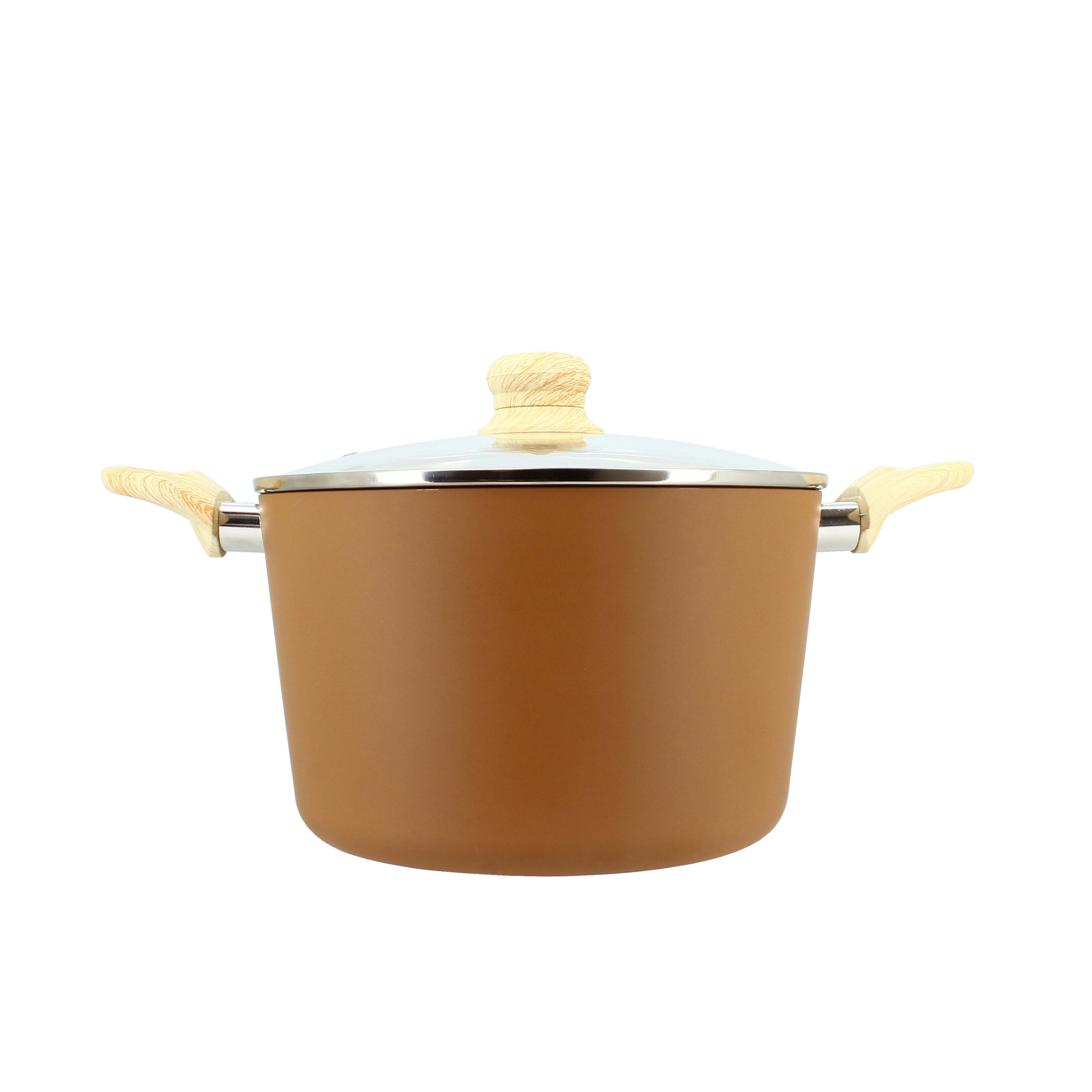 COLORAMA - Faitout en aluminium Ø24cm noisette - compatible induction