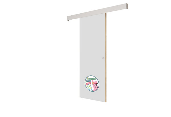 Kit Optirail Prepeint, Porte Coulissante, rail et bandeau Cache-Rail Mdf Revêtu 204 x 93 x 3,6 cm 204 x 93 x 3,6 cm