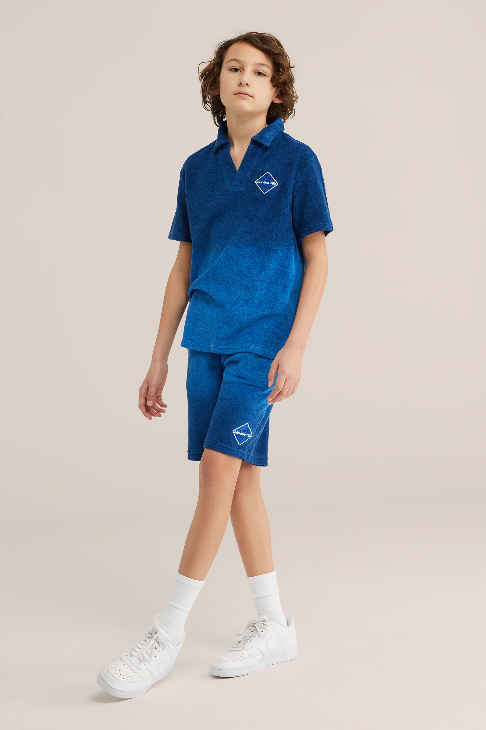 Jongens polo van badstof met dip-dye