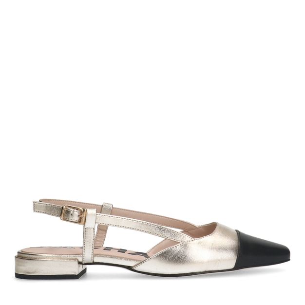 Gouden leren slingbacks