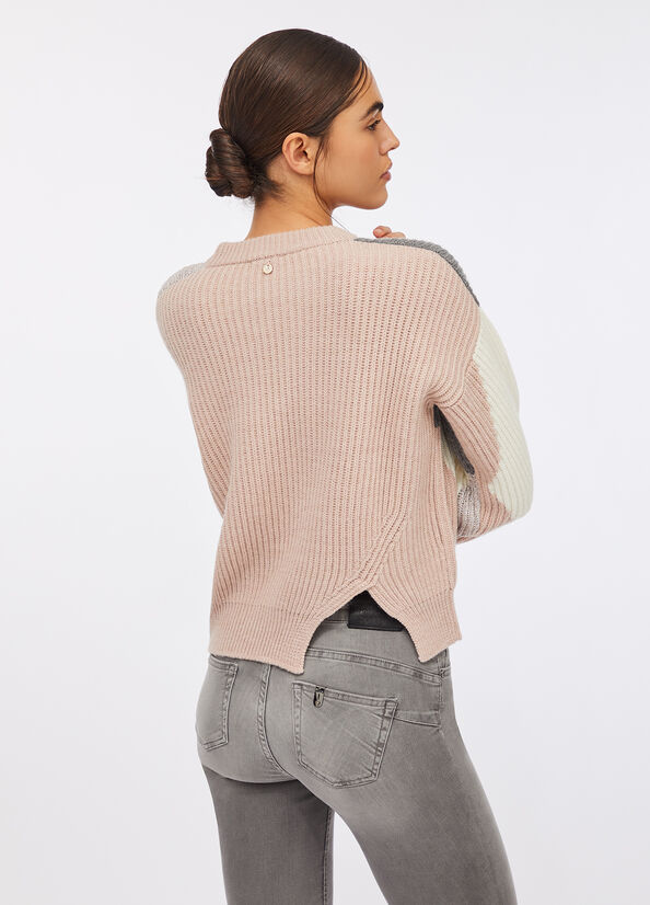 Maglione in lana con intarsi