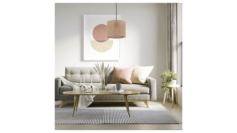 Lampa wisząca Juta tkaninowa beżowa