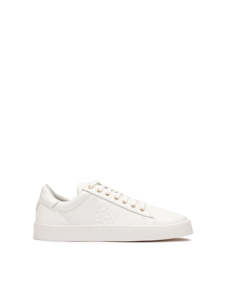 White minimalist leather sneakers