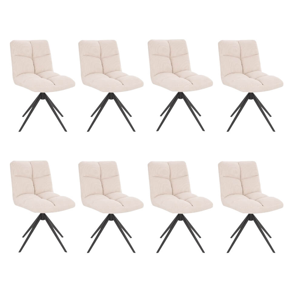 Home Deluxe Eetkamerstoel NODA Snoer Crème Aantal: 8