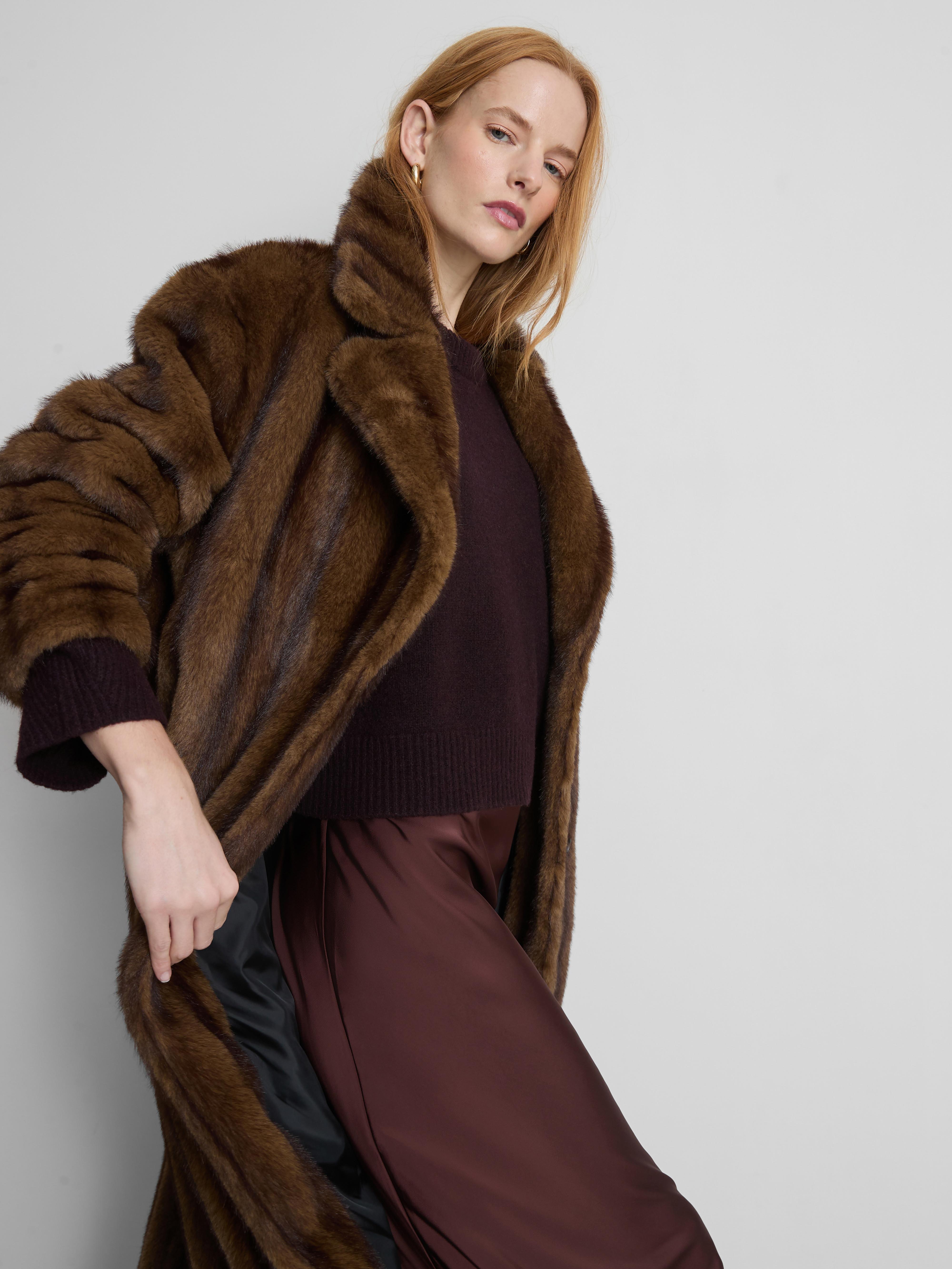 Longline Faux Fur Coat