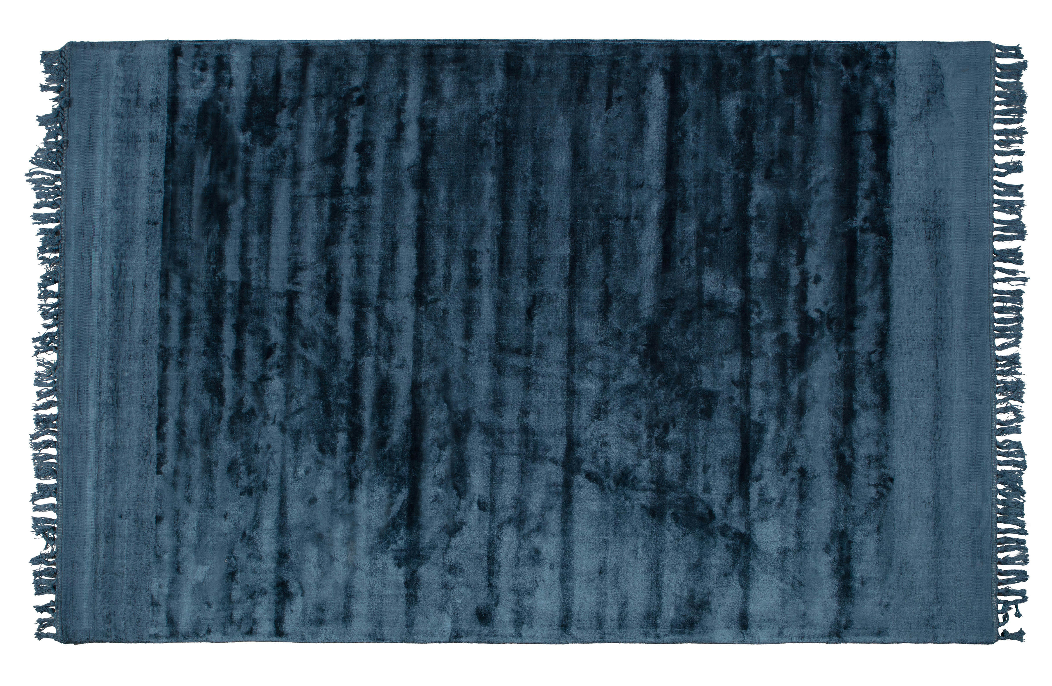 SWEEP - Tapis viscose et coton petrol bleu 170x240