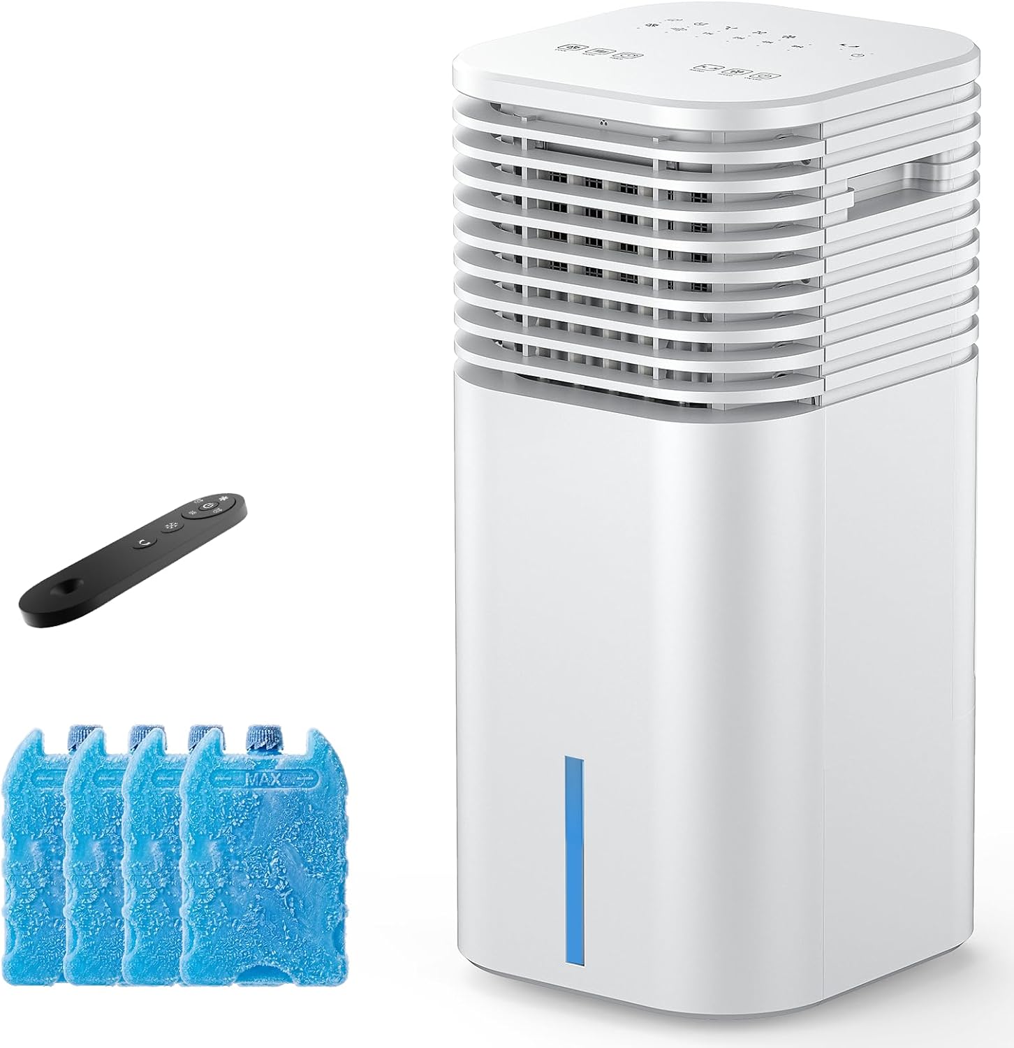 24 Windowless Portable Air Conditioner, 15H Timer & 120°Oscillation, 3-IN-1 Portable AC Unit with Remote, 2-Gal Tank, 3 Modes & 3 Speeds, Ultra-Quiet Ventless Swamp Cooler for Home Office, White