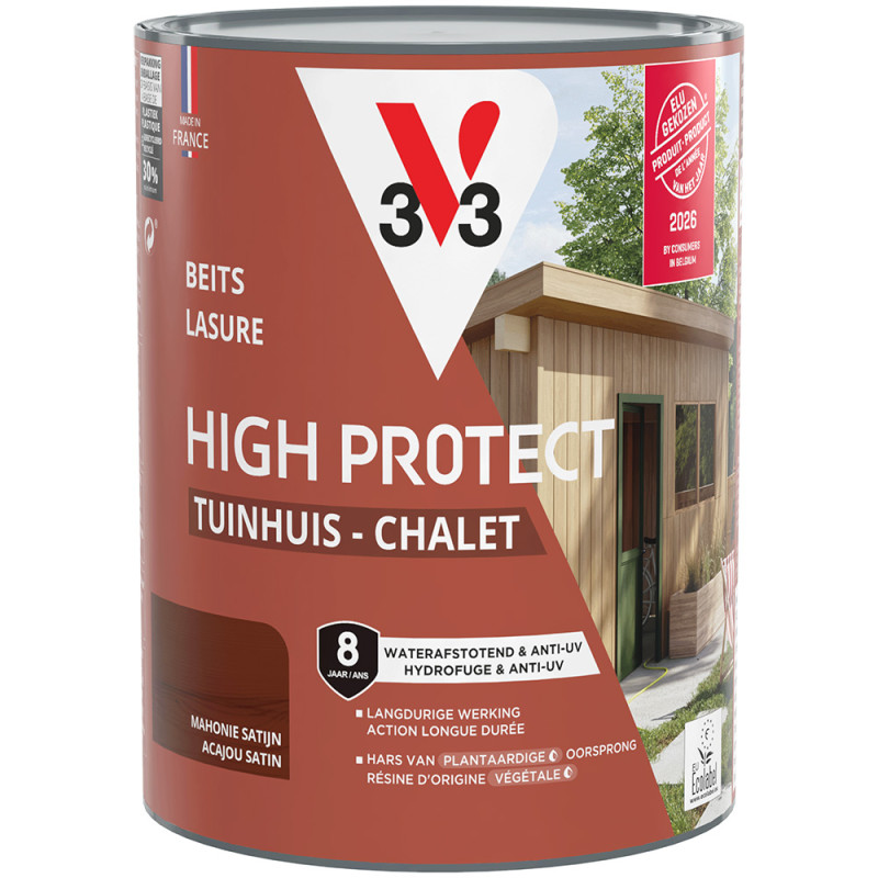 Lasure pour chalet High Protect acajou 0,75 L V33
