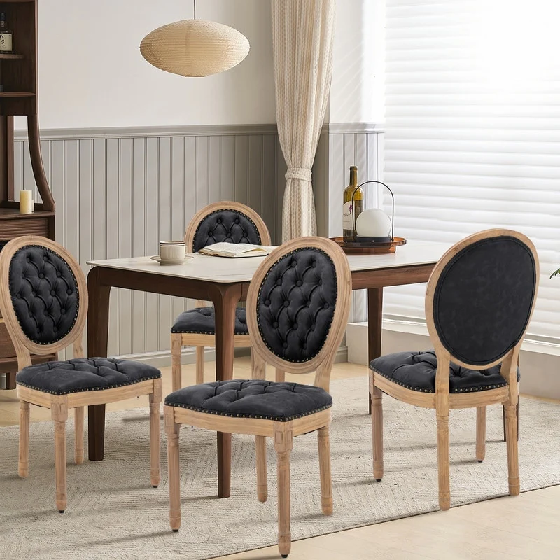French Dining Chair with Nailhead Trim Set of 6