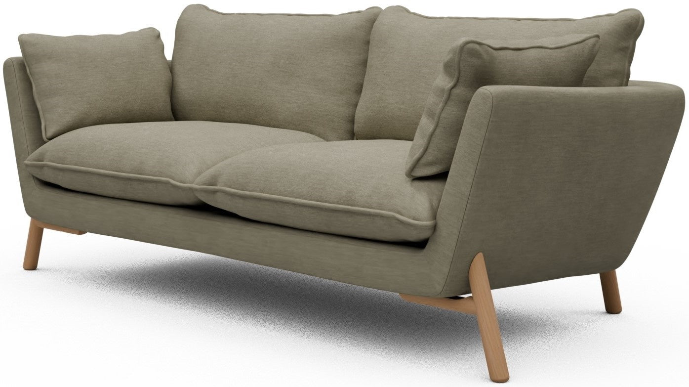 Kragelund Hasle 2-zits Bank Stoffig Zand   Eiken