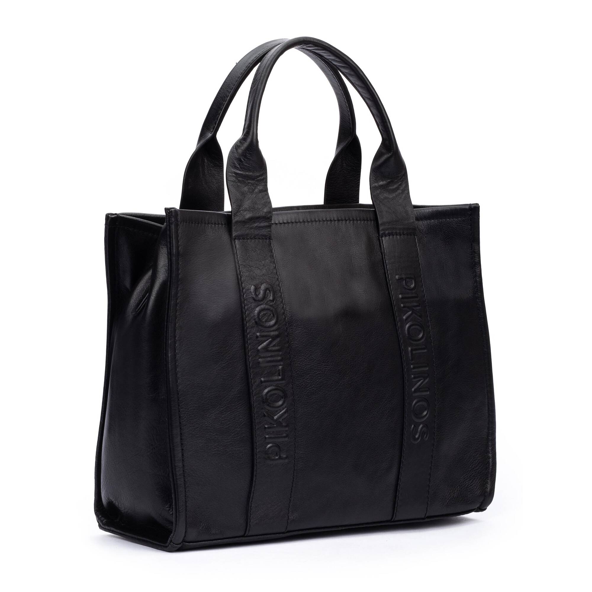 ALCUDIA - Bolso tote de piel con cinta multicolor para mujer