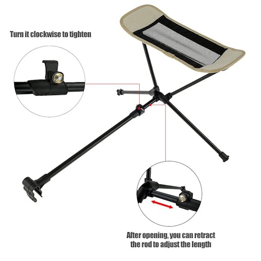 NNEOBA Outdoor Portable Folding Chair with Footrest