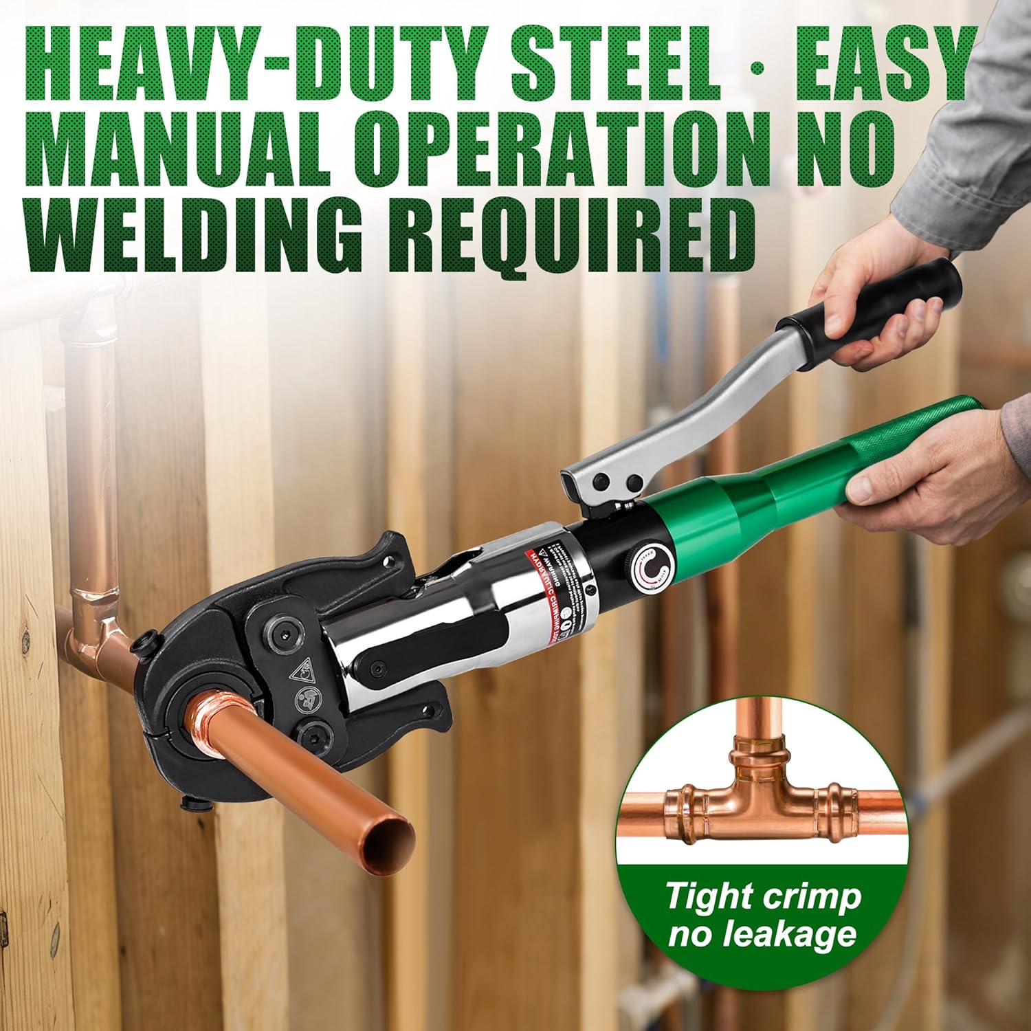 Copper Tube Fitting Crimping Tool Copper Pipe Crimper Press with 1/2 3/4 and 1 Jaw for ProPress Copper Fitting