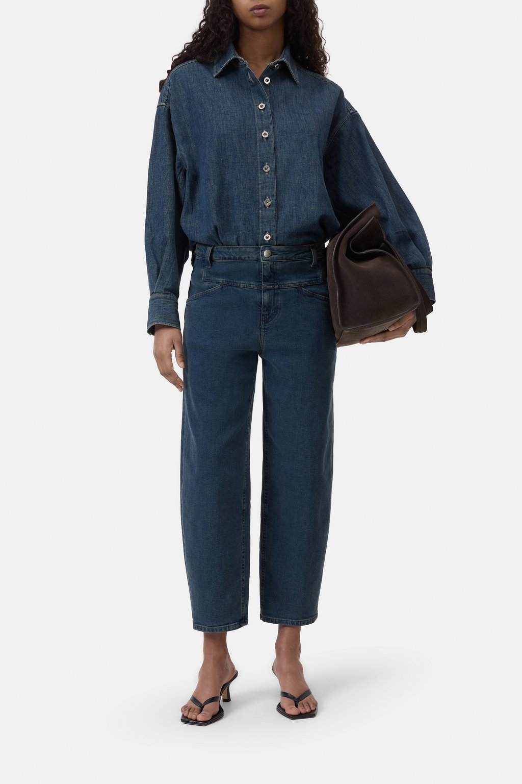 Cape-Bluse aus Denim