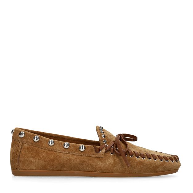 Bruine suède bootschoenen met studs