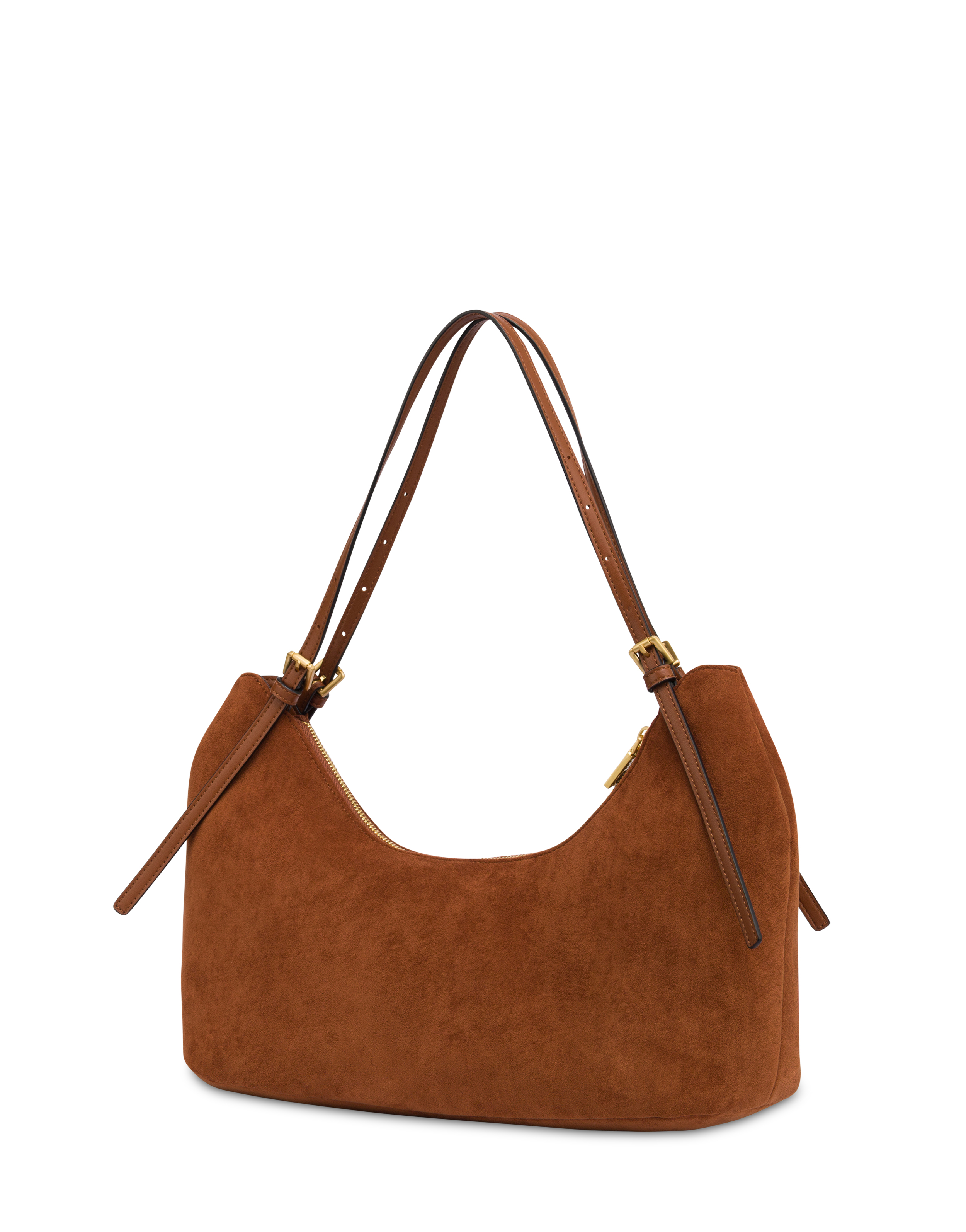 Borsa A Spalla Wrap In Fabric Suede E Plain Pu Tan/tan
