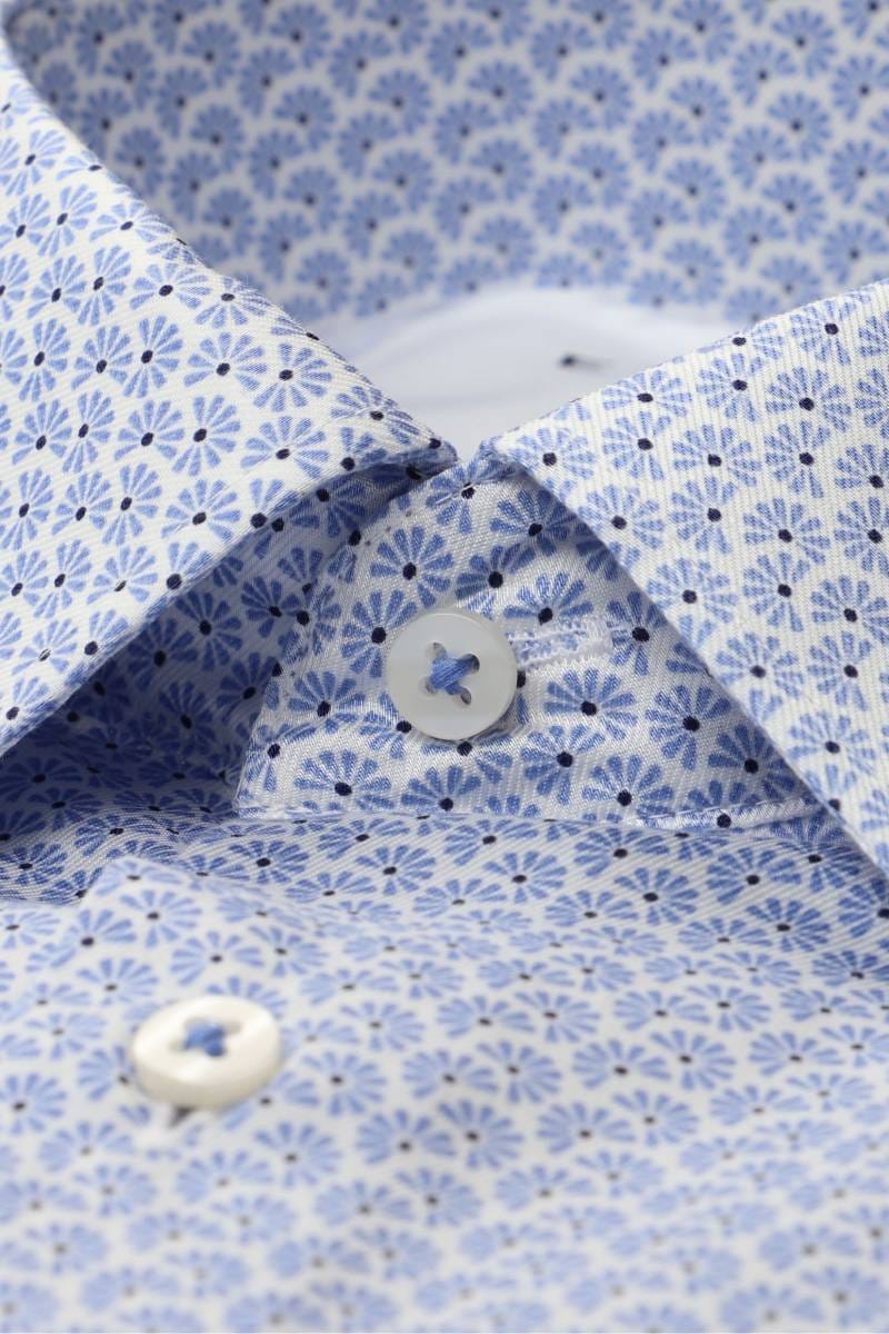 ETERNA Performance Modern Fit Tencel Hemd blau, Bedruckt