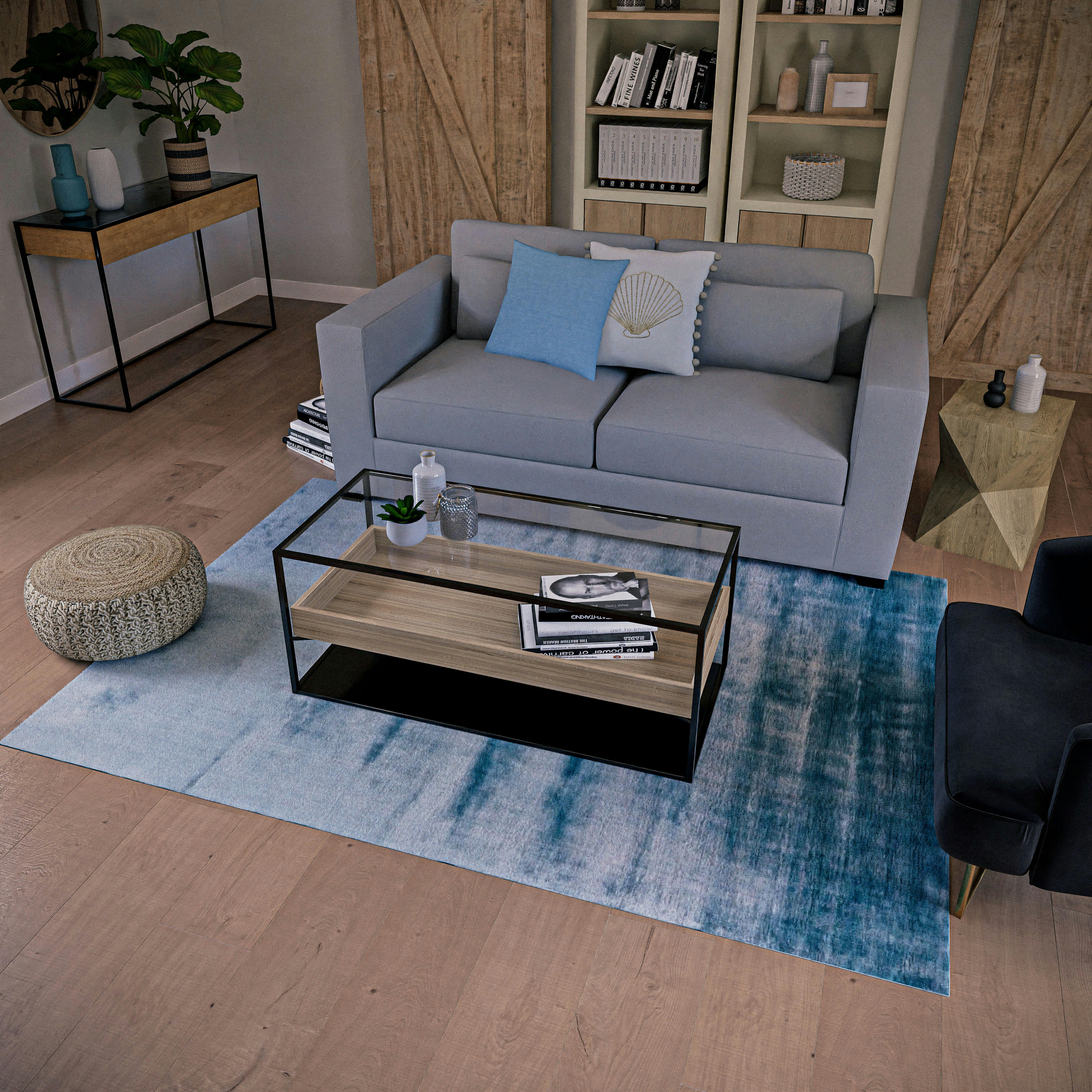 VIRTUOSE - Tapis tufté bleu 160x230