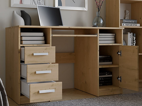 Bureau, chêne Artisan, 120 x 75 x 60 cm