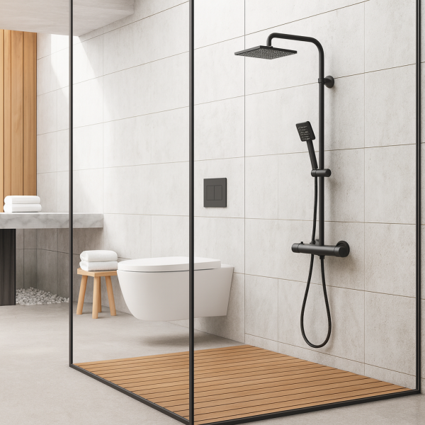 Zestaw prysznicowy termostatyczny FLOVA Yoka Home z deszczownicą 20 cm