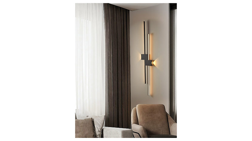 Kinkiet Linealo LED 4-punktowy 118 cm ze ściemniaczem czarny
