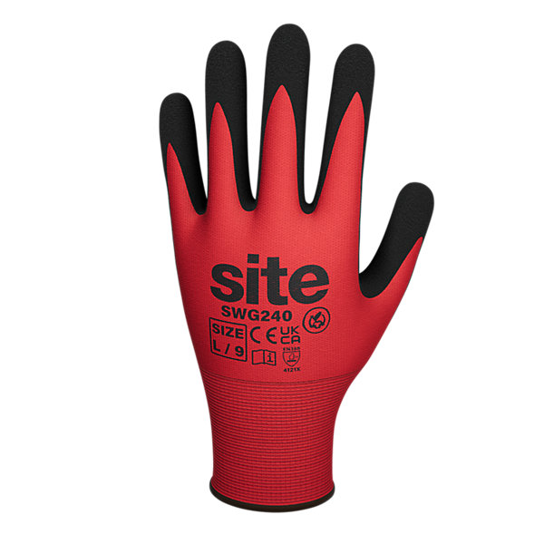 Gants de manipulation générale en mousse nitrile Site rouge - Taille 10 (XL)
