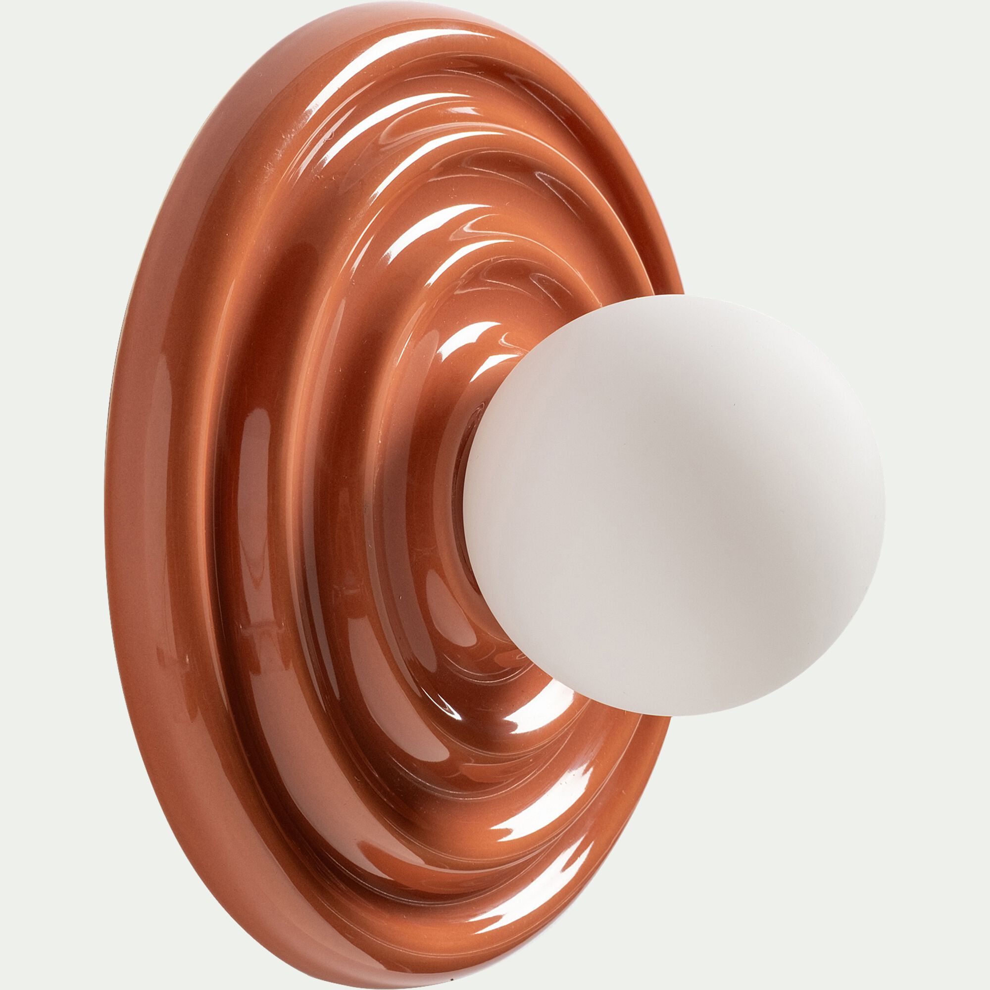 LIPPUS - Applique murale électrifiée en grès - D24cm terracotta