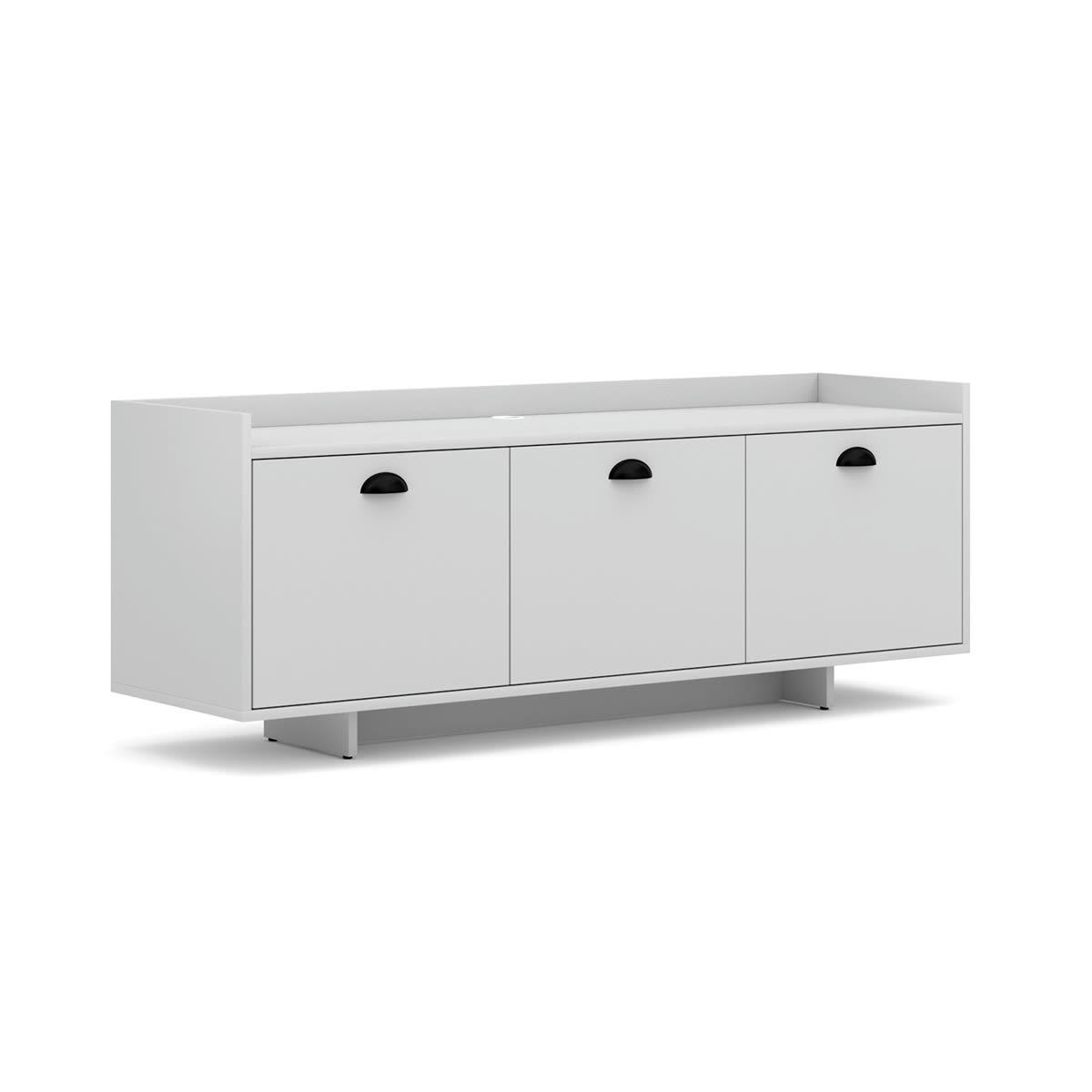 - Meuble tv 3 portes 139 cm blanc