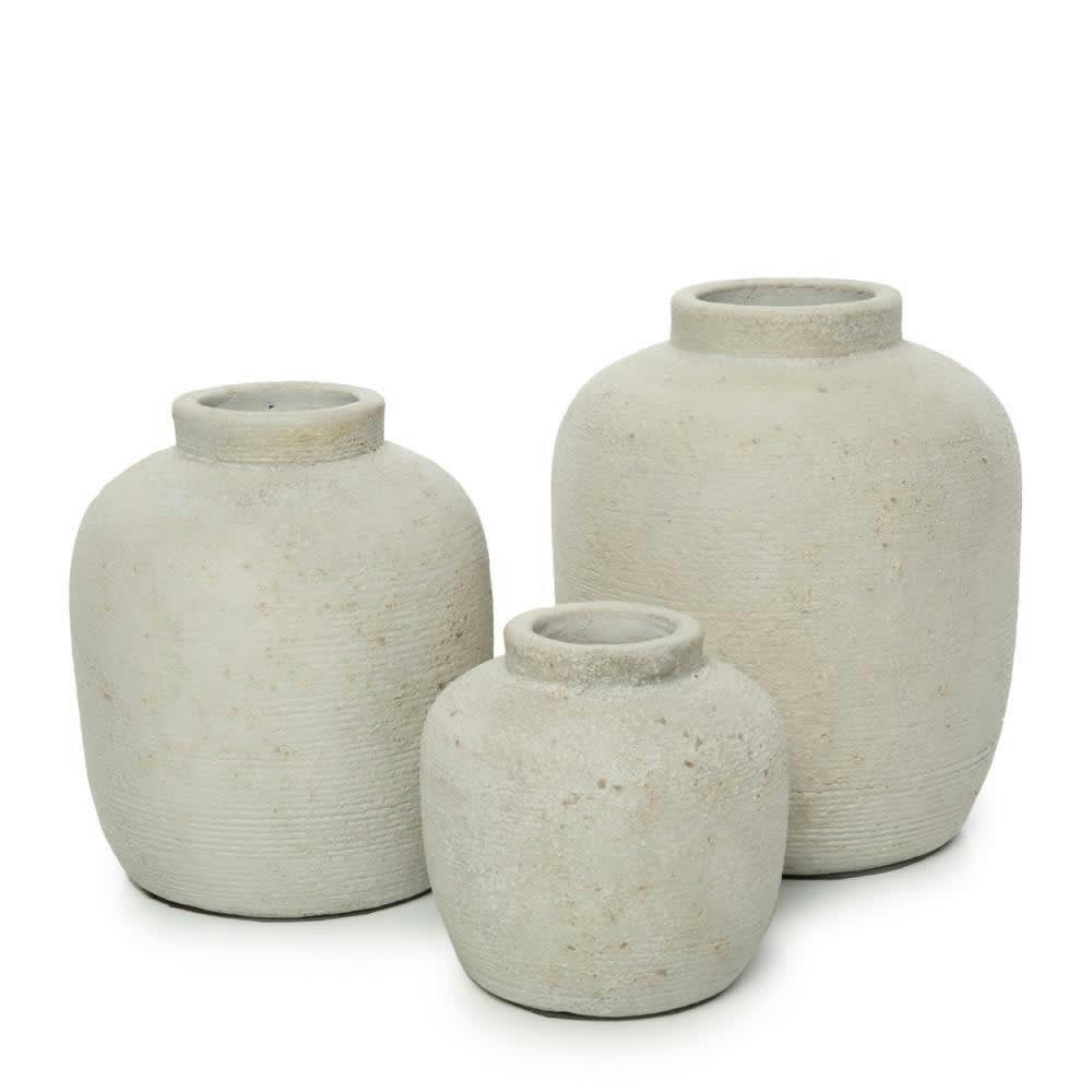 PEAKY - Vase en terre cuite gris H18