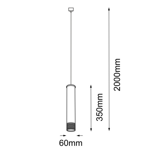 Lampa wisząca czarna-patyna-mosiężny EIDO 1xGU10x10W wym: 200x6x6 cm Amplex