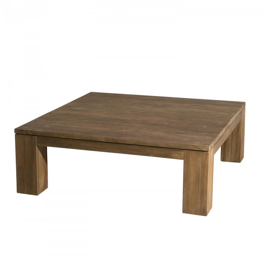 ALIDA - Table basse carrée en teck recyclé L100