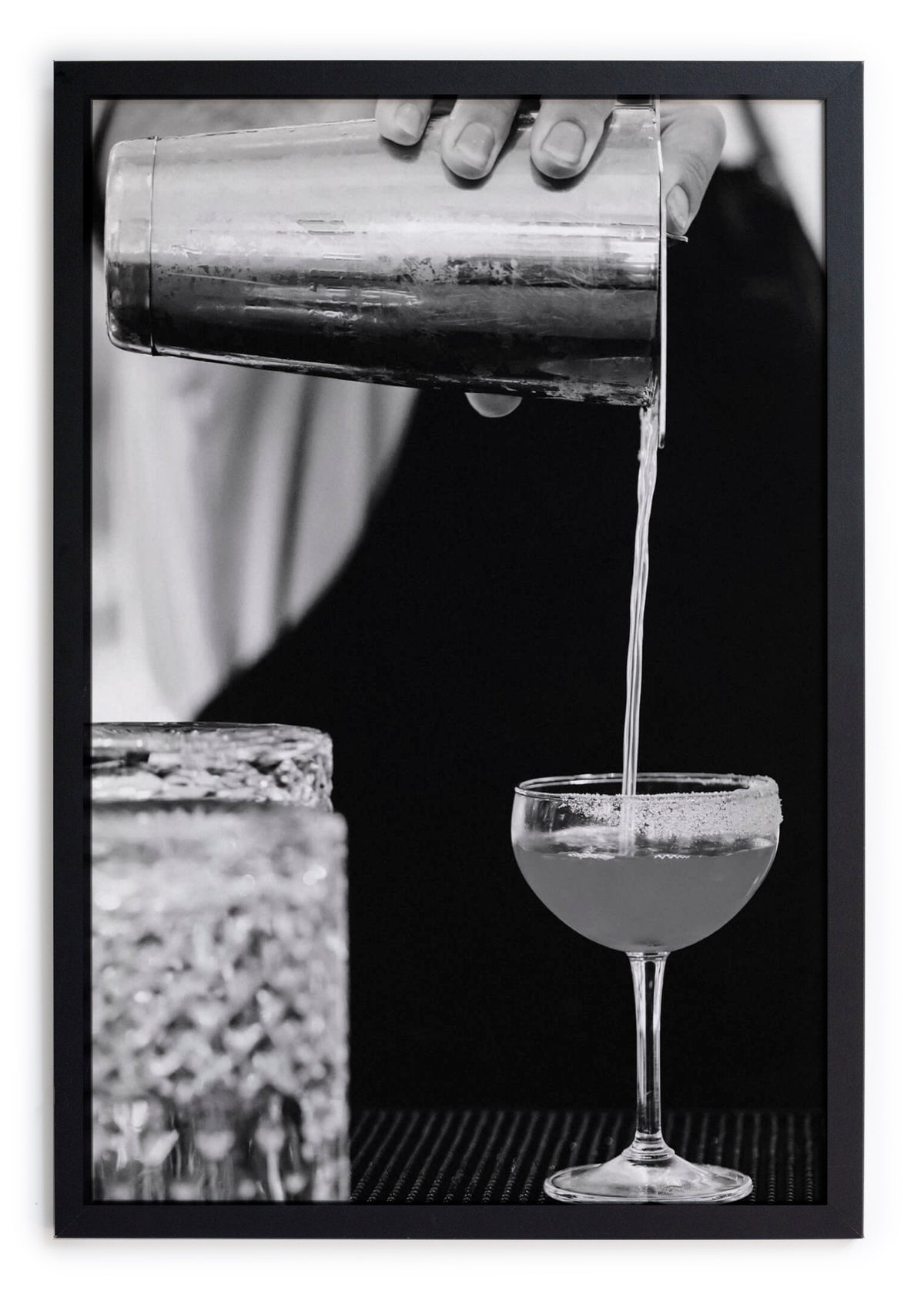 Zwarte lijst met kader 40x30 Cocktail barman