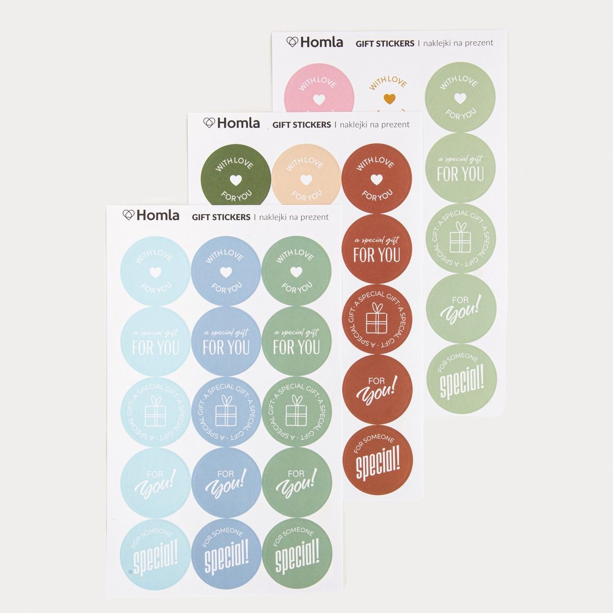 Zestaw naklejek LABELLA prezentowych, okrągłe 45 szt.