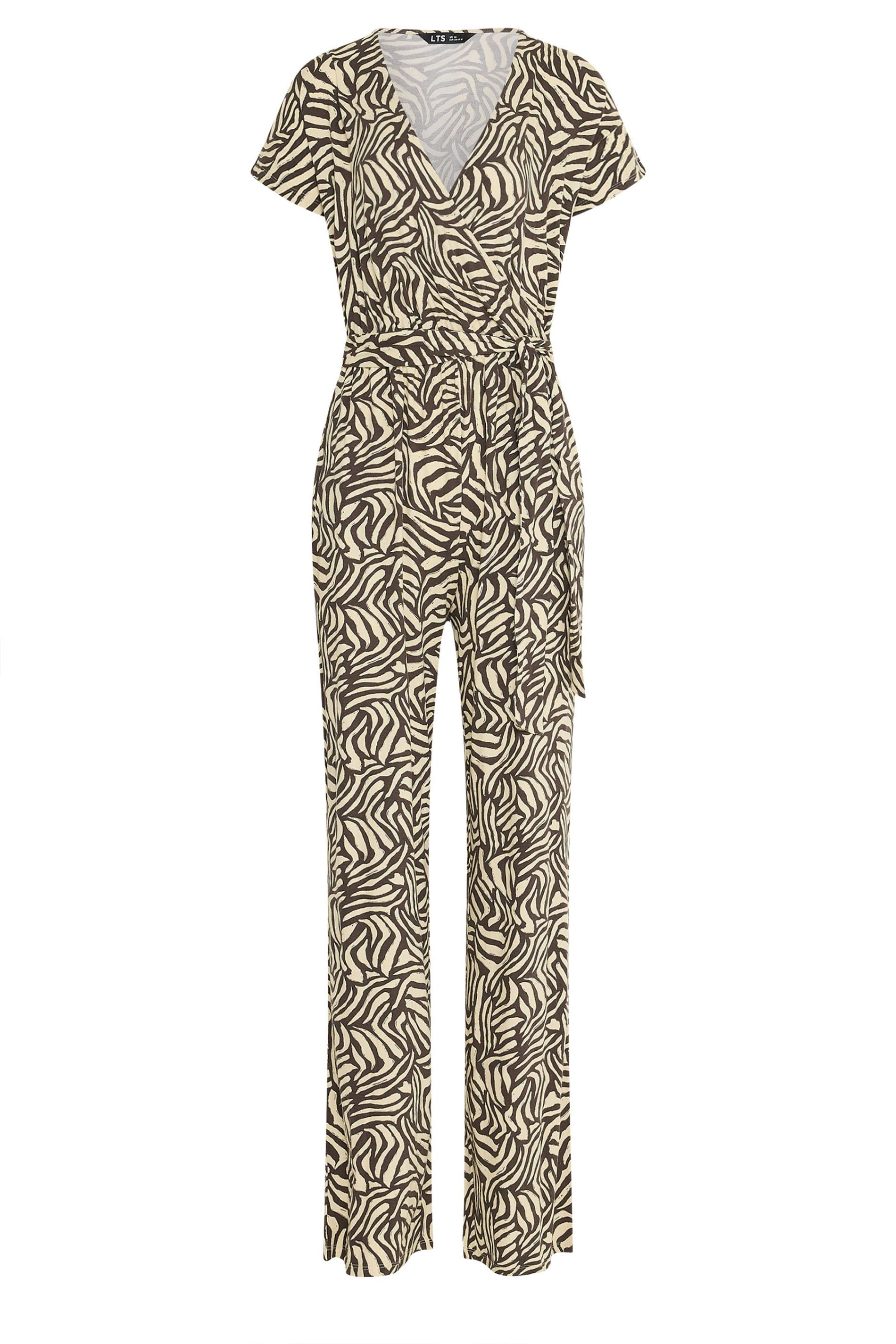 Long Tall Sally Tall Zebra Wrap Jumpsuit