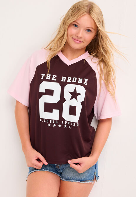 Older Girls Brown Raglan Football Top