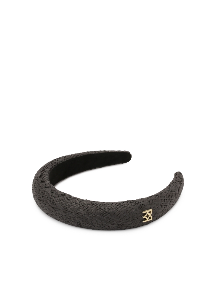 Black straw hairband
