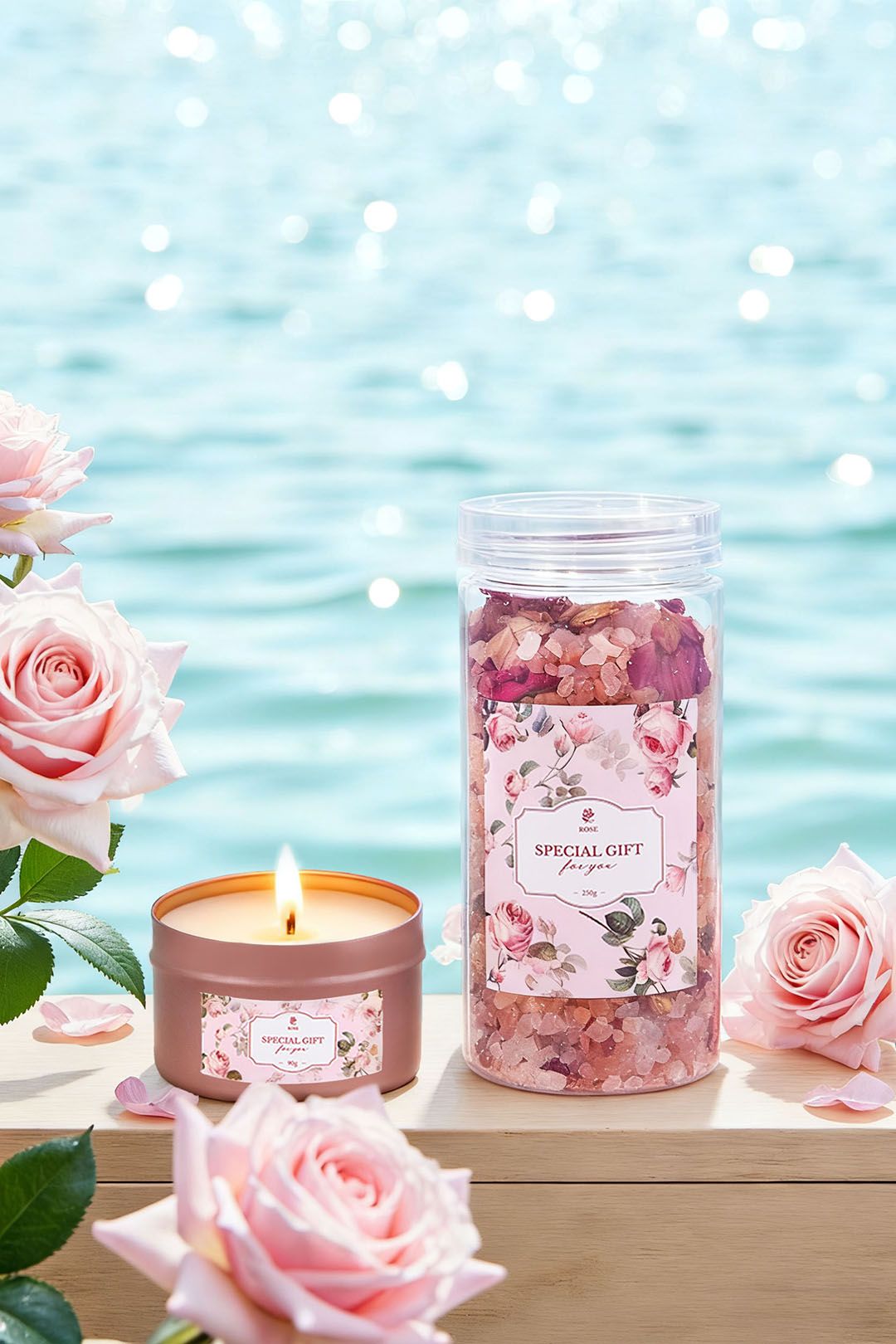 Living and Home Rose-Scented Self-Care Spa Gift Set