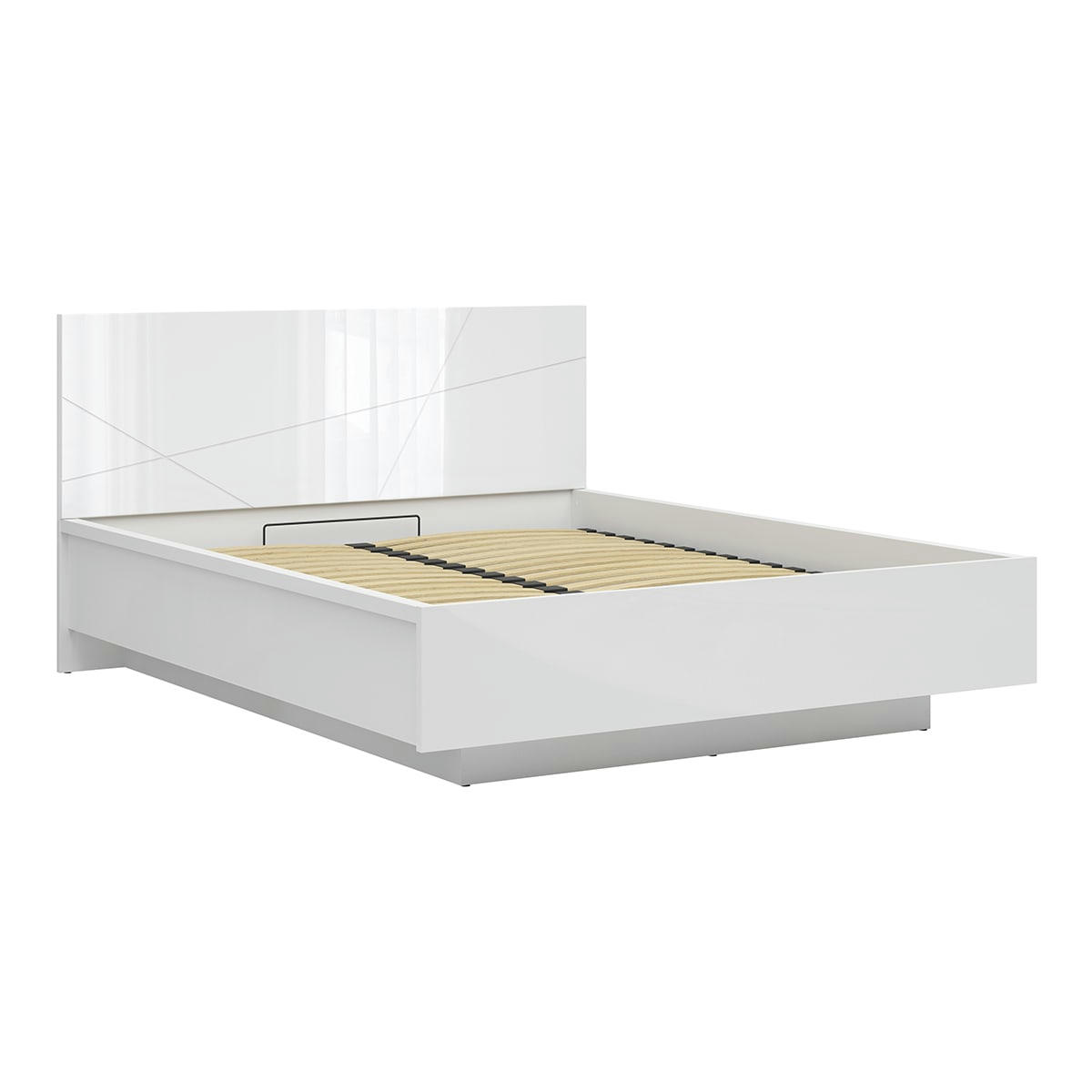 - Lit coffre 160x200 sommier inclus blanc