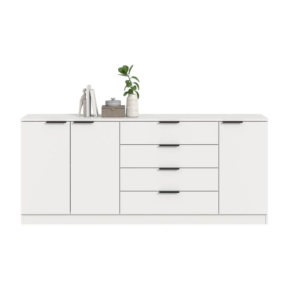 Hioshop Kopenhagen dressoir 4 laden- 3 deuren wit