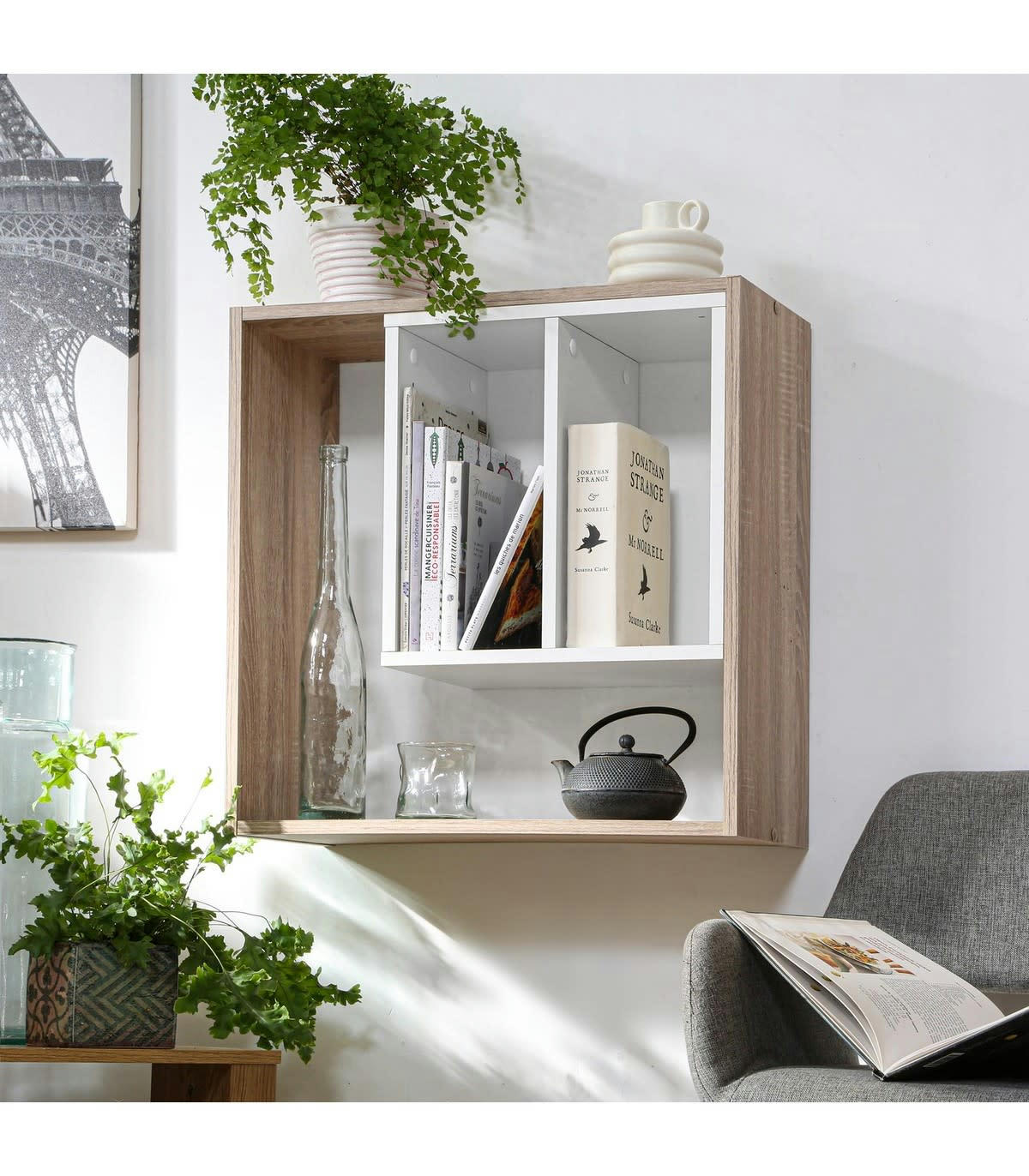 SOEST 3 - Etagère murale avec rangements - L58,3 cm