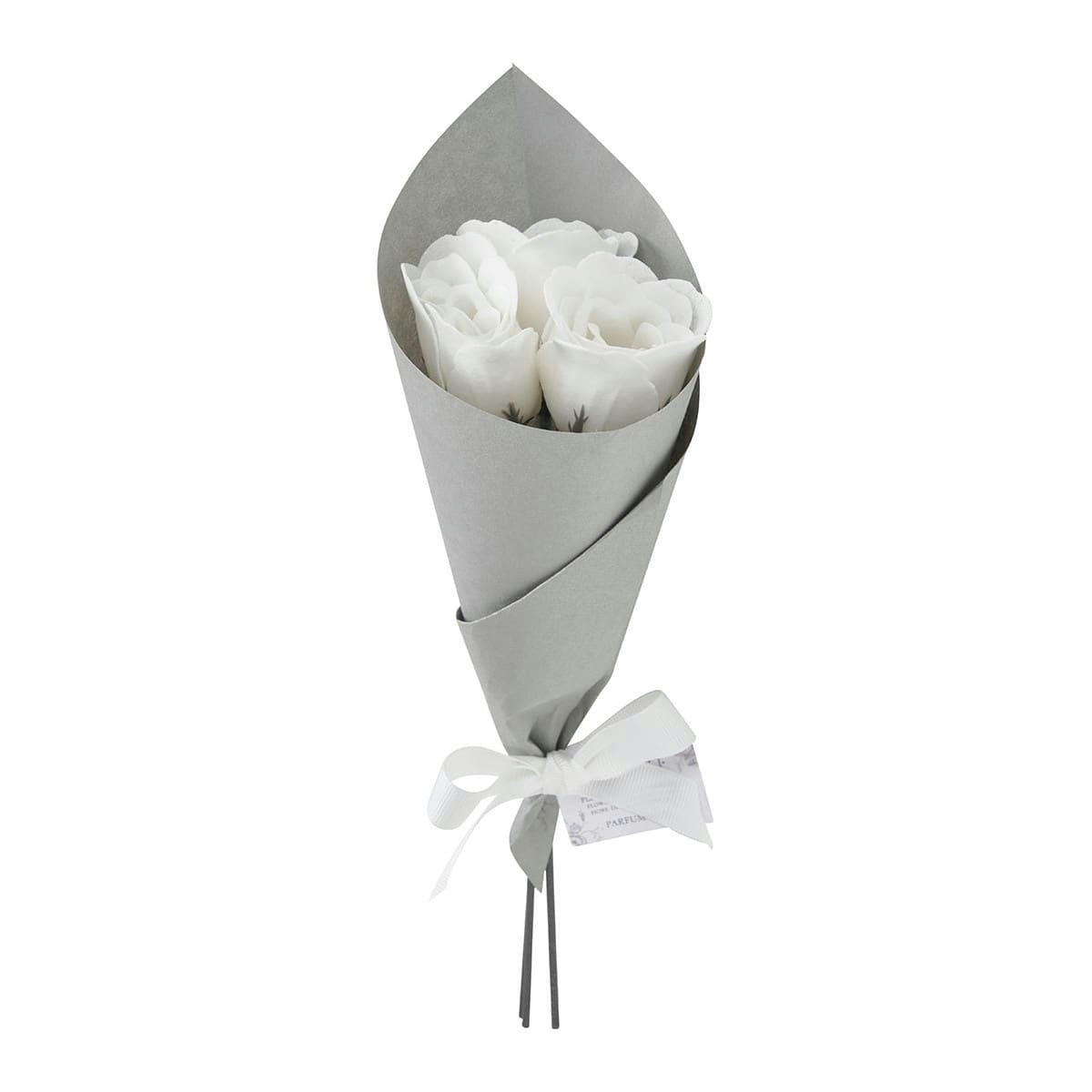 - Bouquet de roses de savon blanches - Parfum Rose