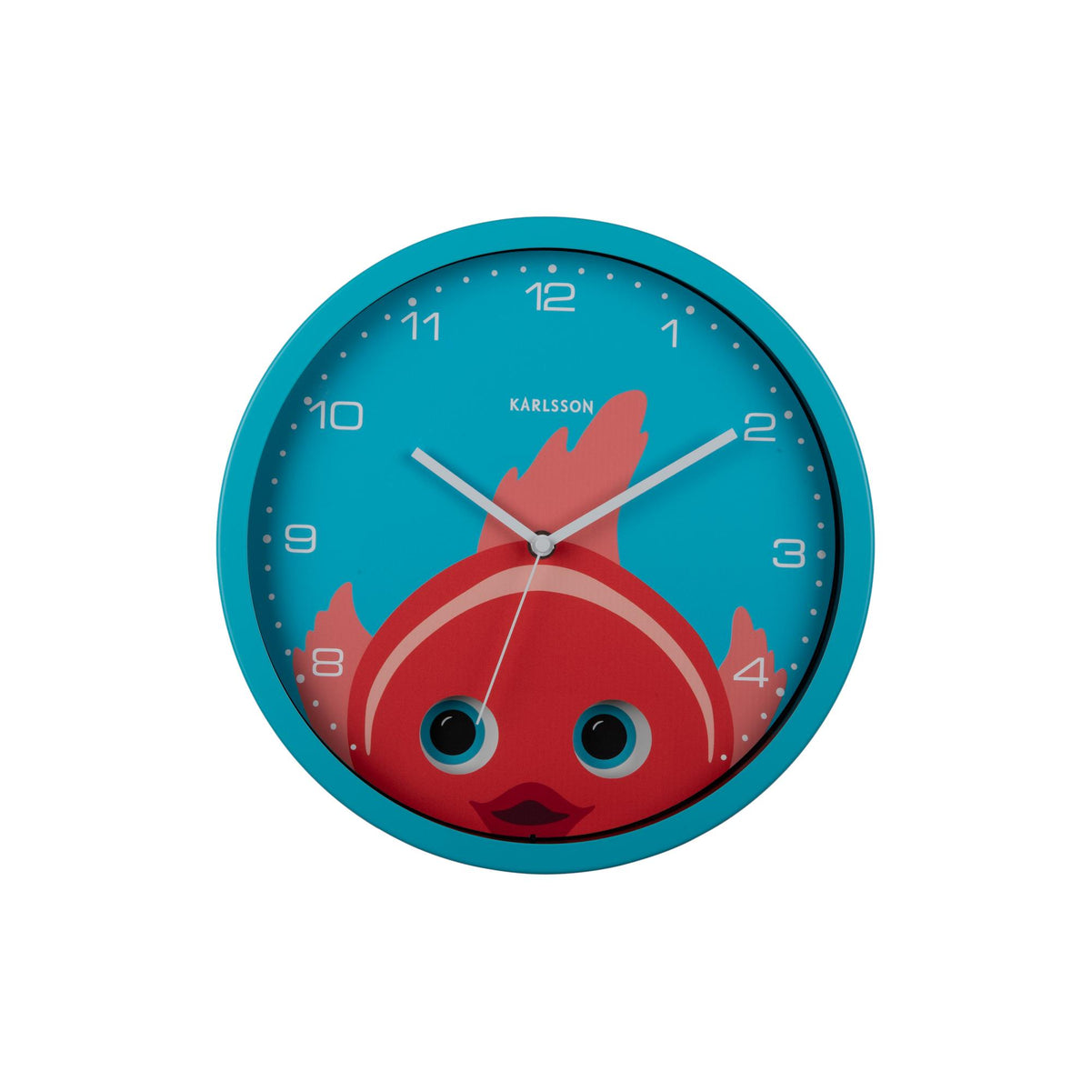 Karlsson wandklok Peekaboo Goldfish - blauw - Ø30.8cm
