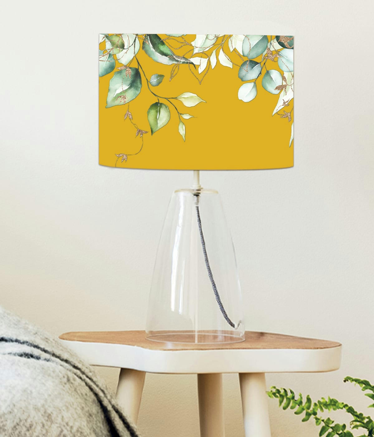 COLORS - Abat-jour chevet Branche Jaune Moutarde D: 25 x H: 20