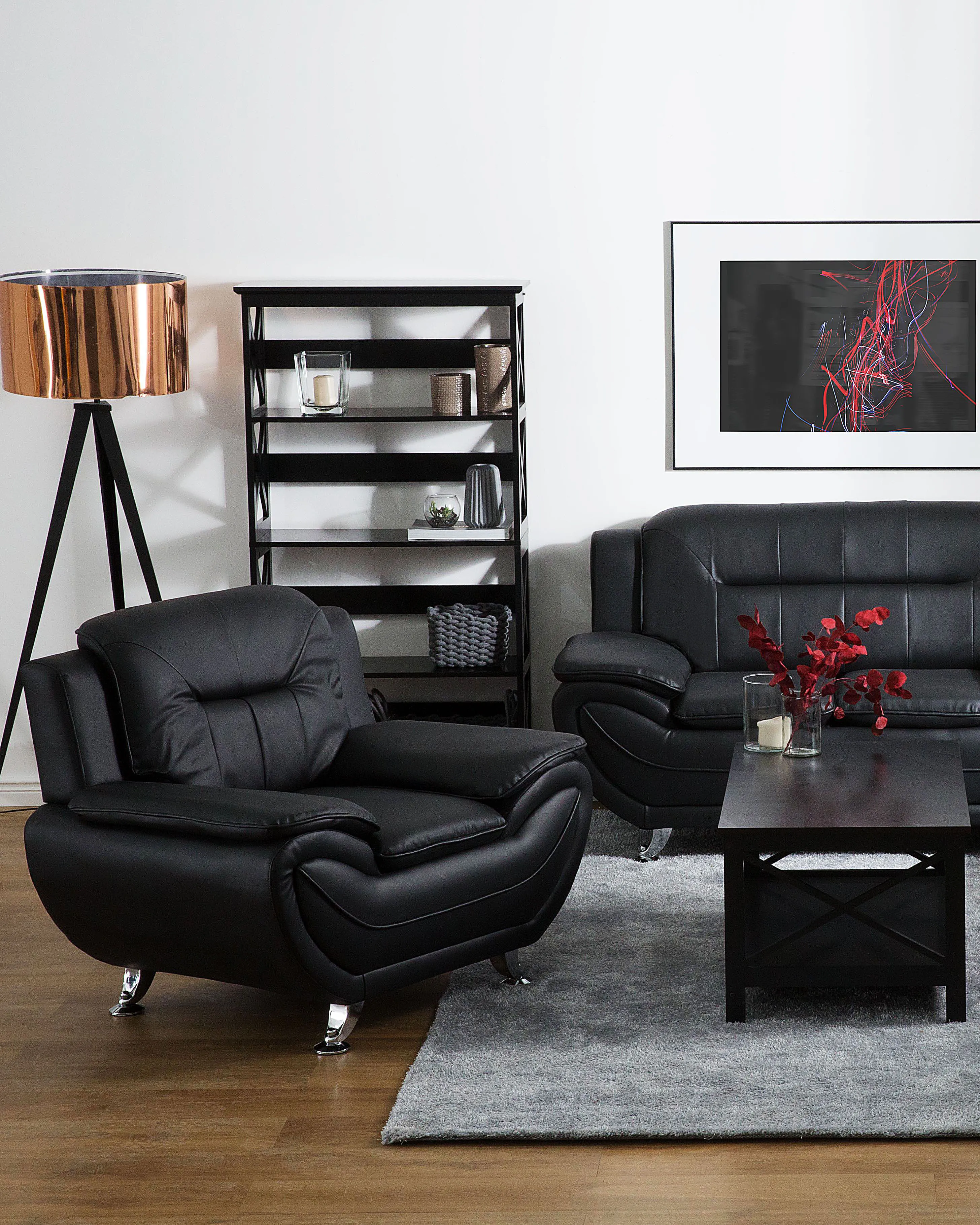 Armchair LEIRA II Faux Leather Black