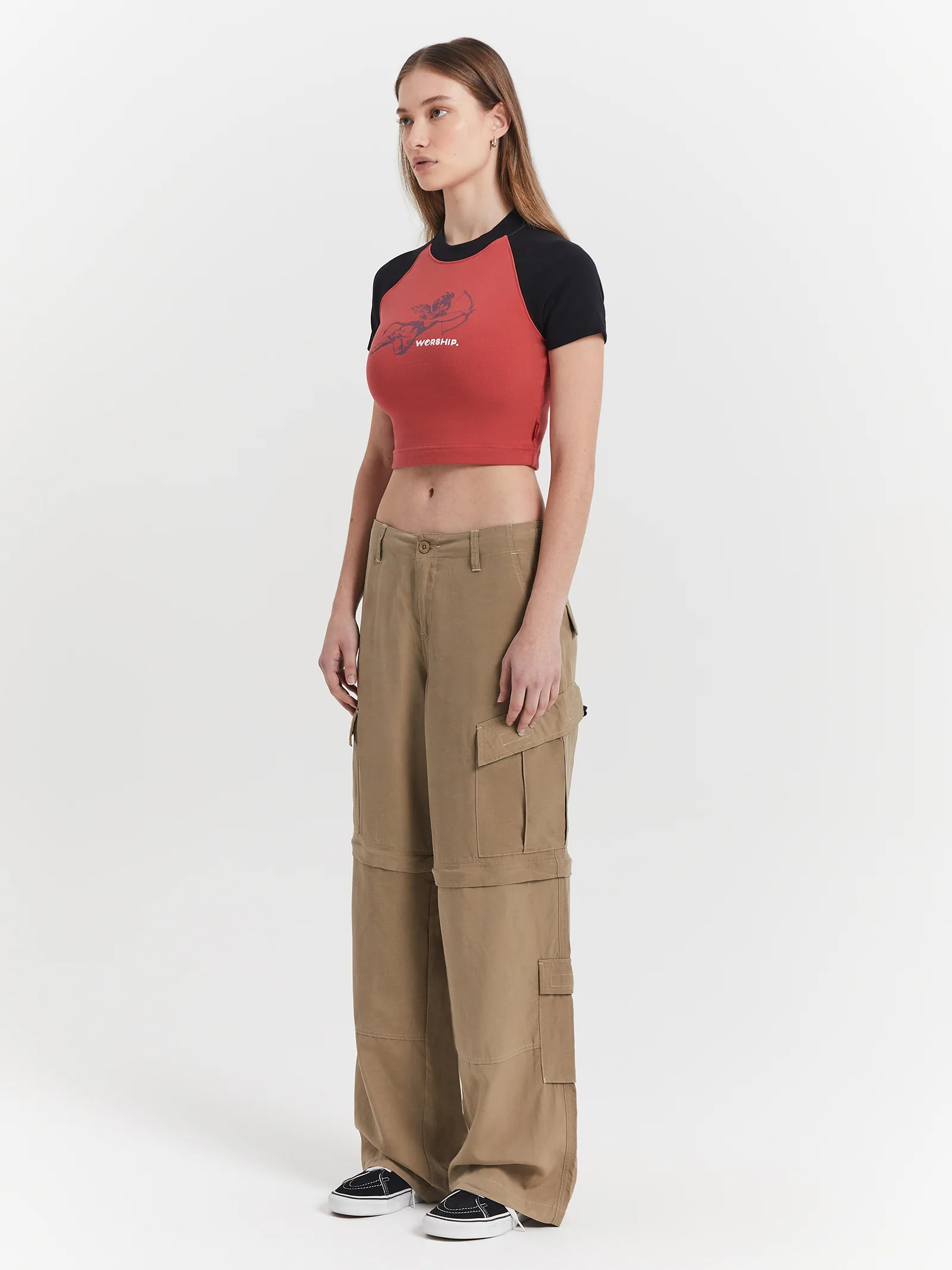 Cherub Raglan Micro Crop T-Shirt