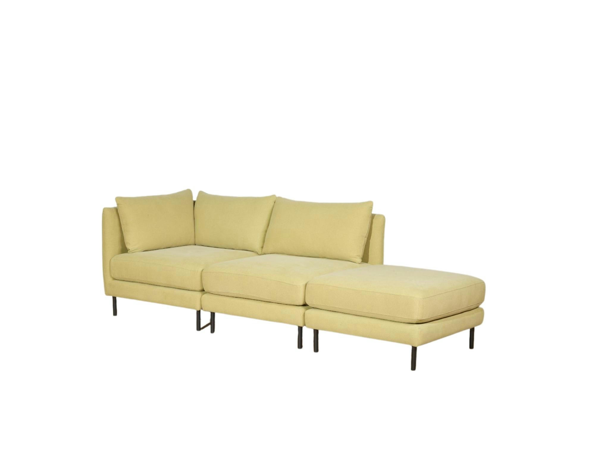 ROMEO - Canapé modulable 3 places jaune pastel