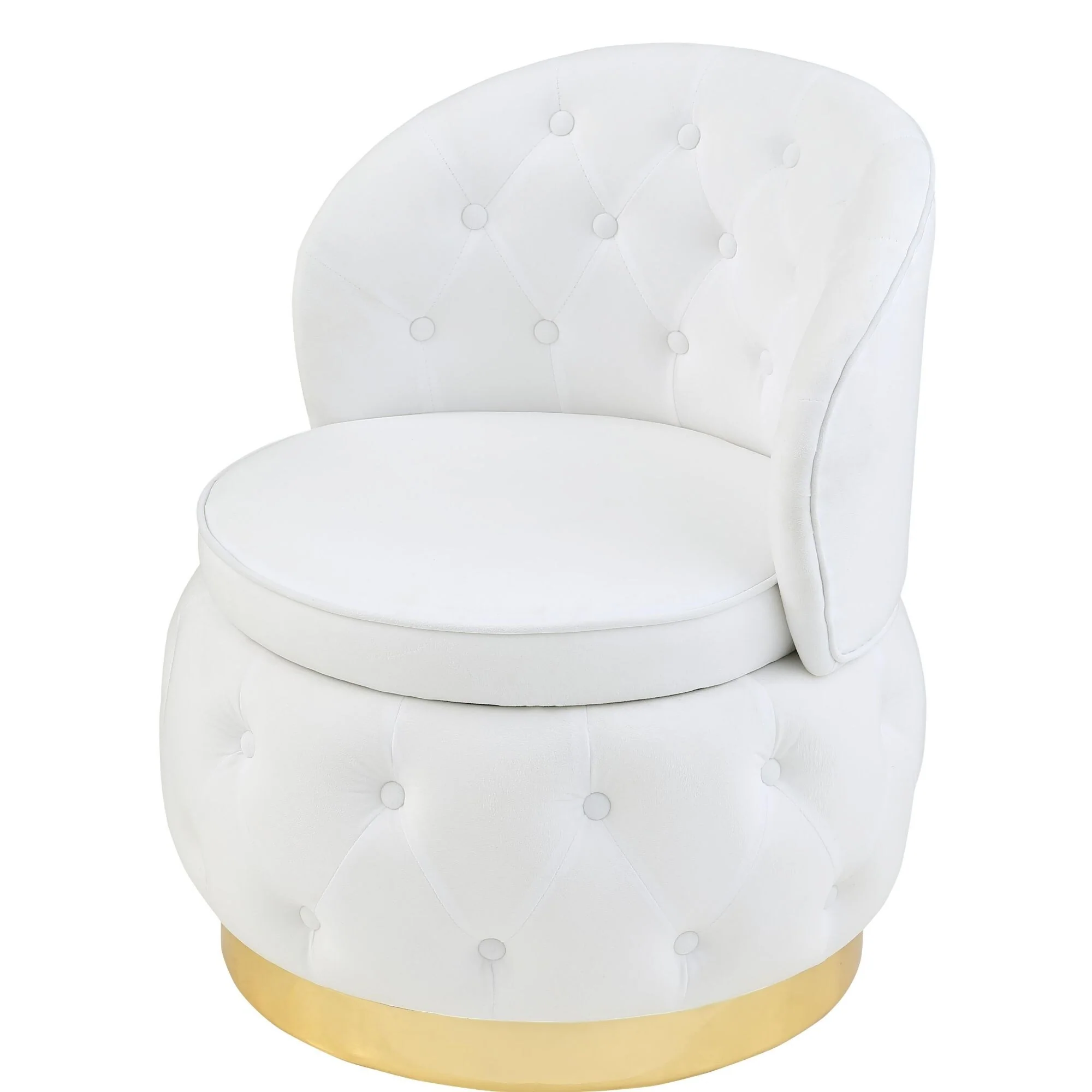 Ergonomically Designed Tufted Upholstered Swivel Chair